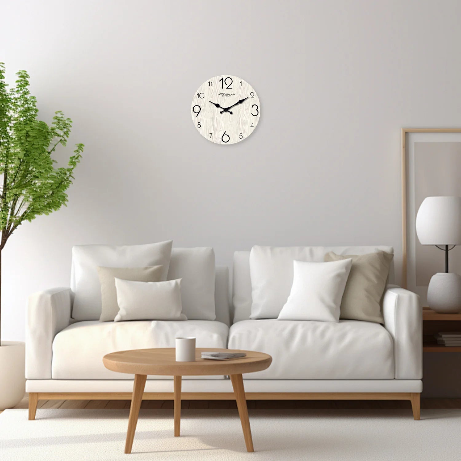 Horloge Murale Bois Grain Simple Élégant — vue 4