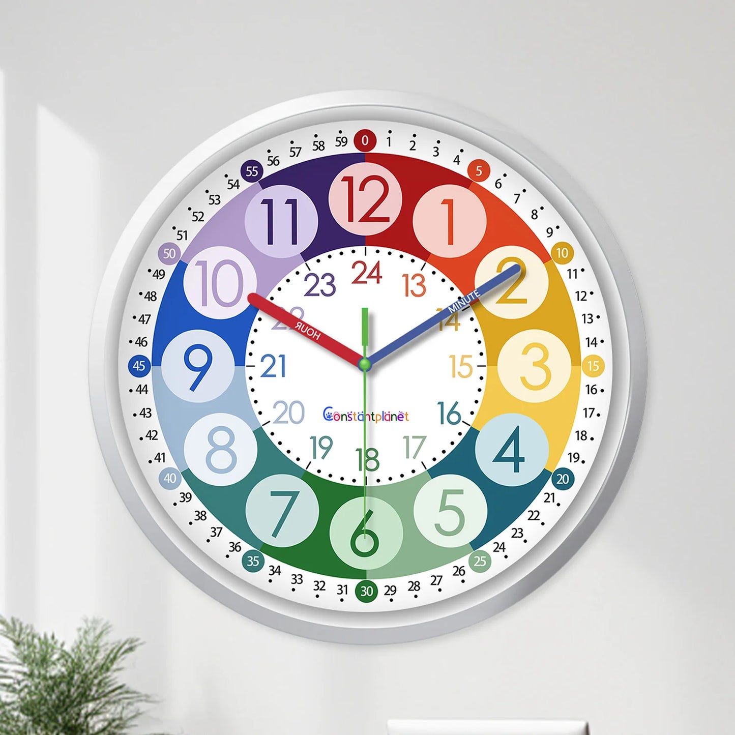 Horloge Enfant Ronde  Chiffres Colorés