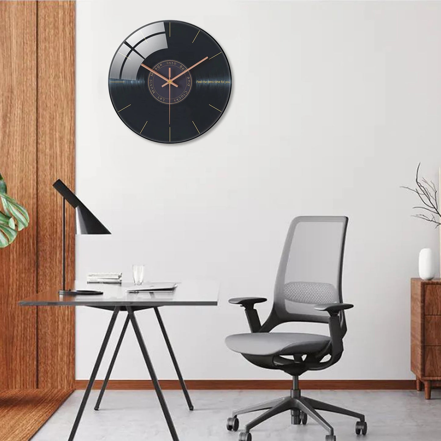 Horloge Murale Originale  Vinyle Noir
