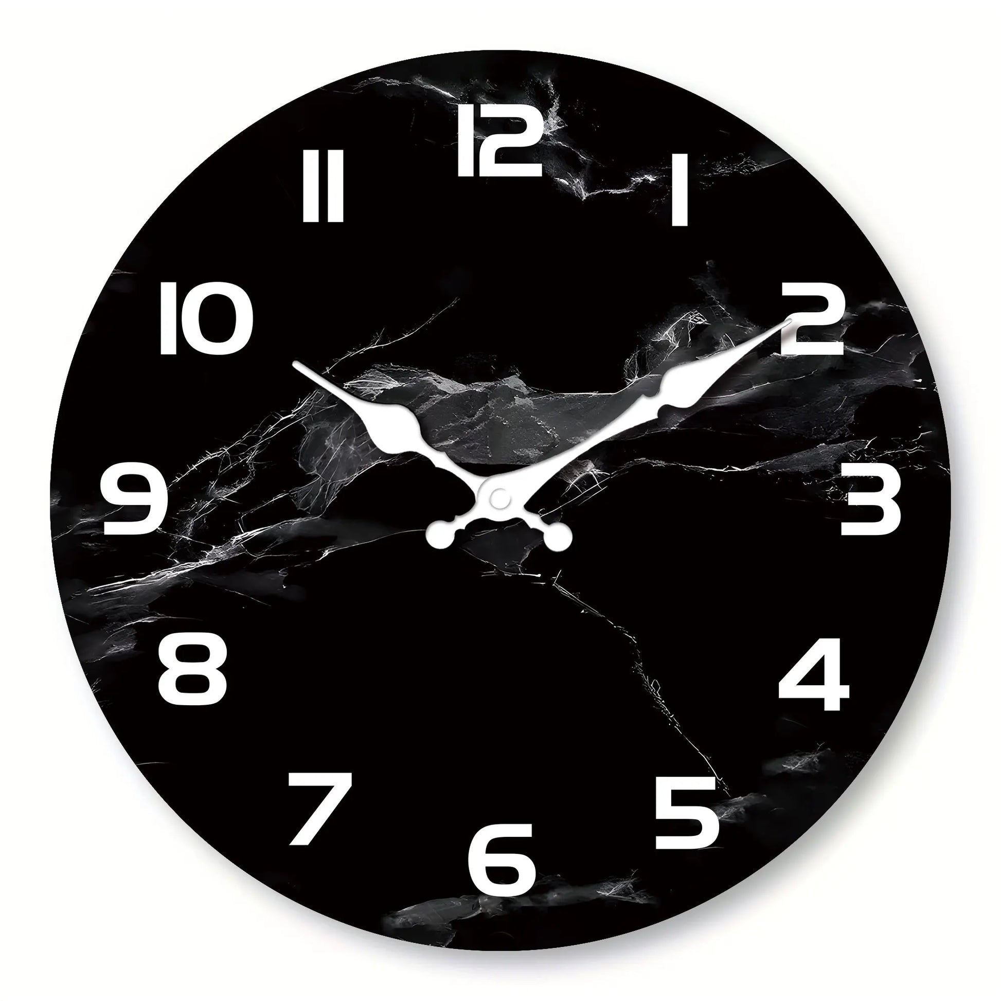 Horloge Murale Marbre Noir  Style Épuré