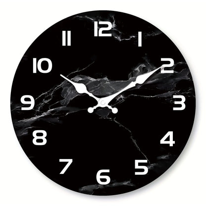 Horloge Murale Marbre Noir  Style Épuré