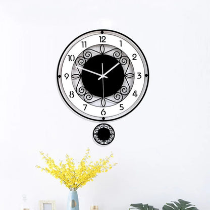 Horloge Murale Silencieuse  Noire et Blanche Minimaliste
