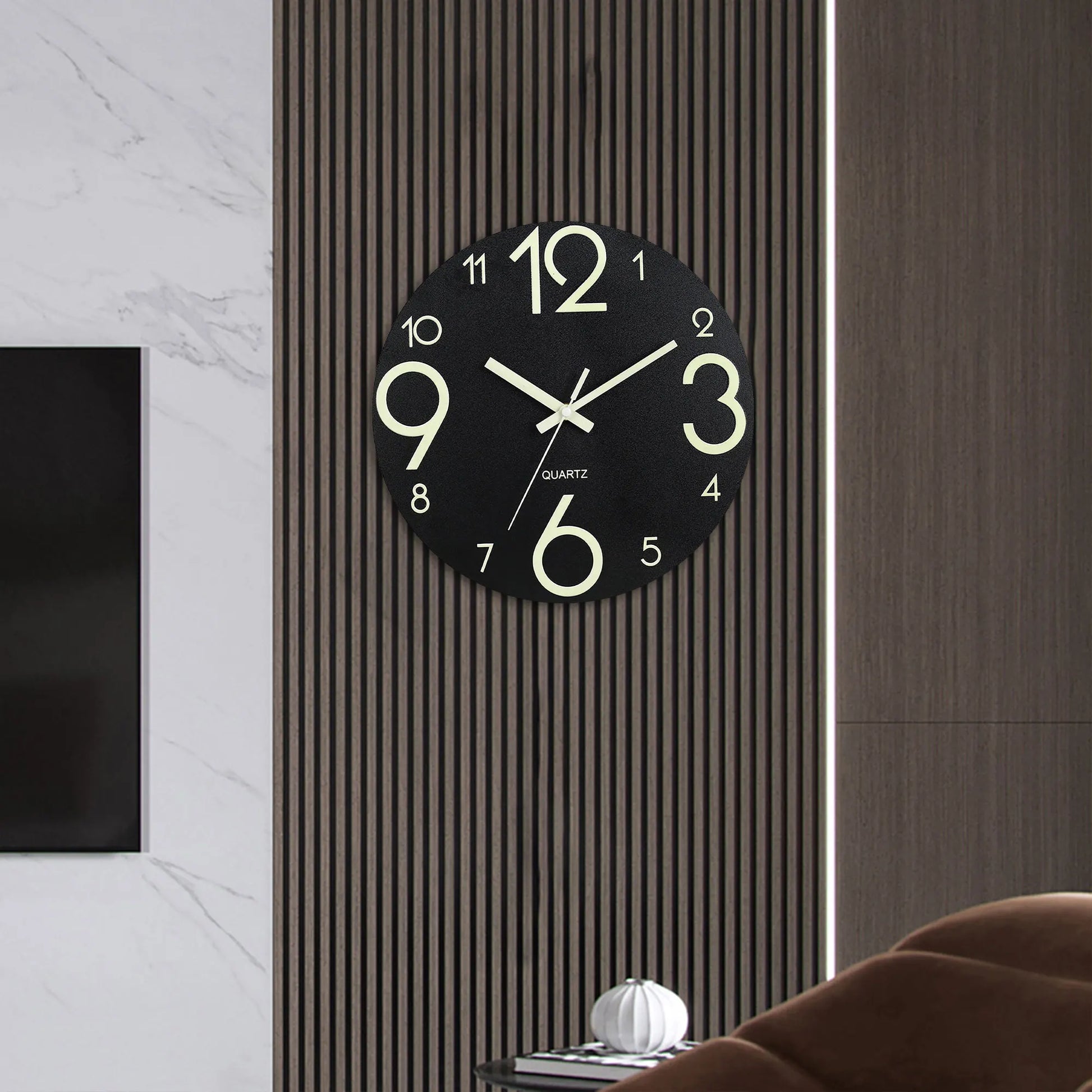 Horloge Murale Originale Ronde  Chiffres Lumineux