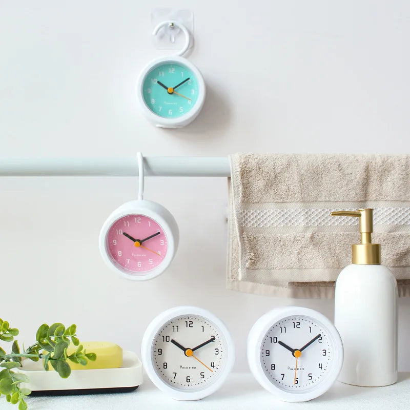 Horloge Murale Silencieuse Étanche Multifonction Sans Perçage