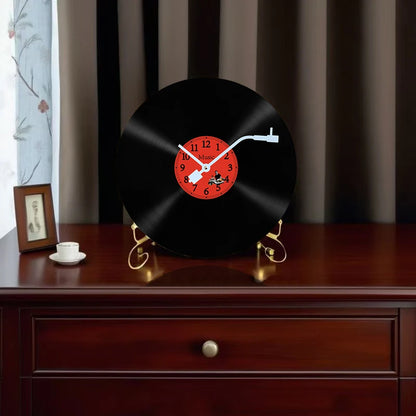 Horloge Murale OriginaleDisque Vinyle Thème Musique Rétro