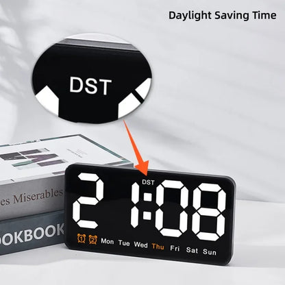 Horloge Murale Digitale  LED Grande Taille avec Double Alarme