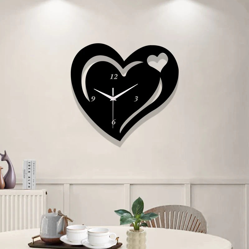 Horloge Cœur Noir