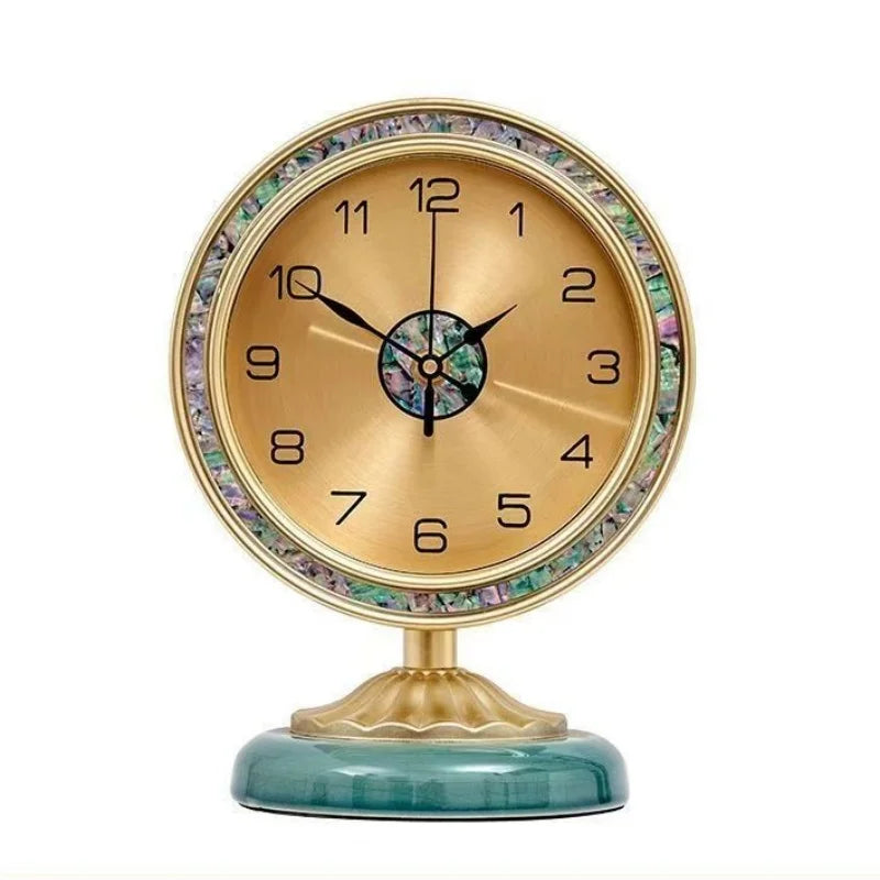 Horloge de Bureau  Style Vintage Métal Doré