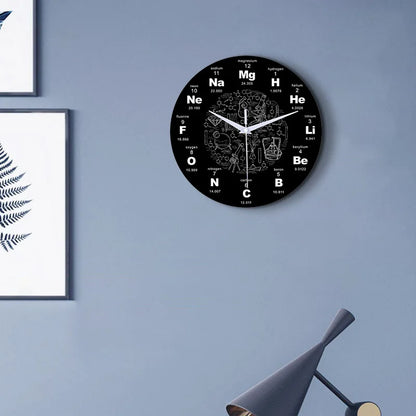 Horloge Murale SilencieuseDesign Périodique Élémentaire