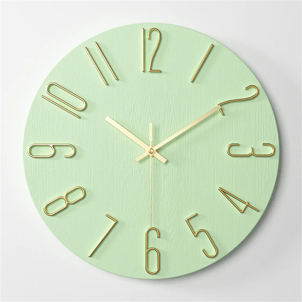 Horloge Murale Scandinave Beige Minimaliste 30cm