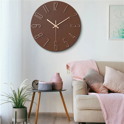 Horloge Murale Scandinave Beige Minimaliste 30cm