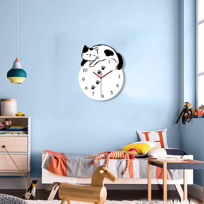 Horloge Murale Silencieuse  Chat Créatif Design Original et Mignon
