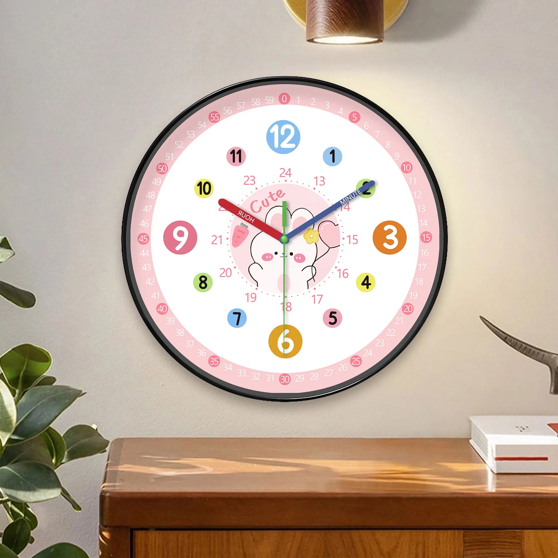 Horloge Enfant  Lapin Rose