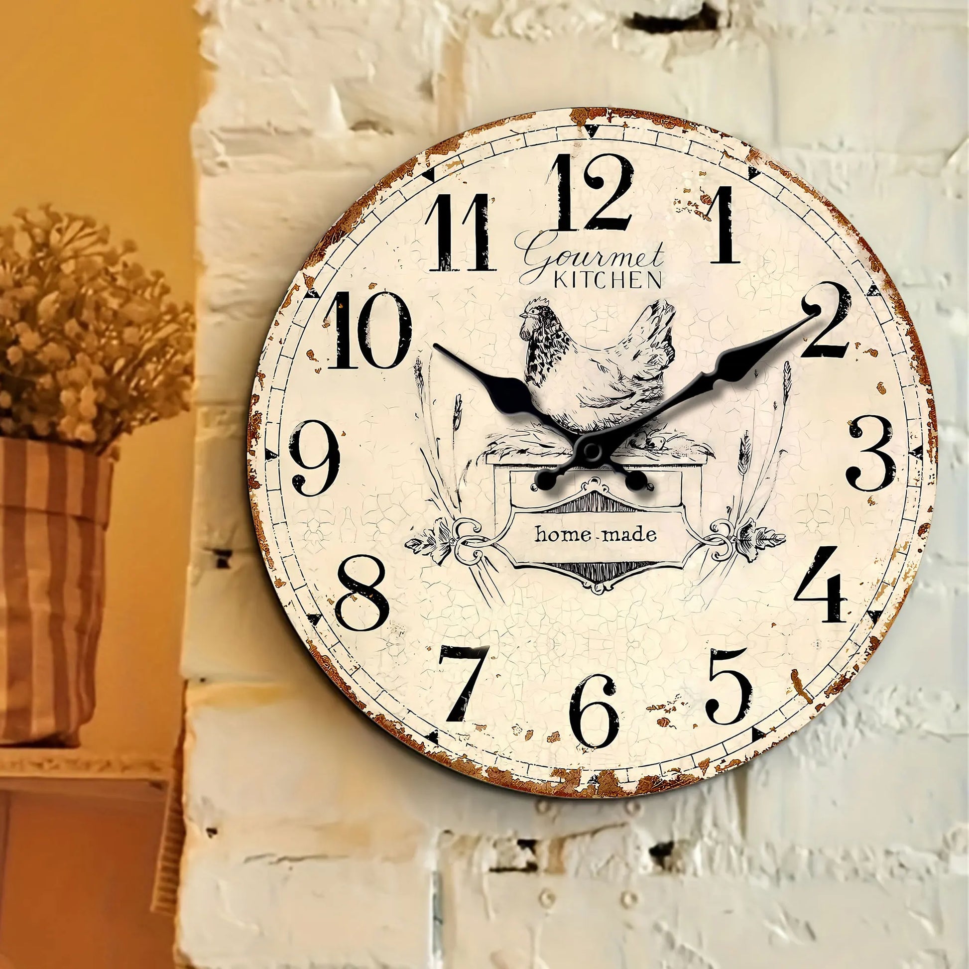 Horloge Murale Vintage  Poule Campagnarde