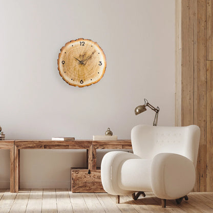 Horloge Murale Bois  Style Bûche