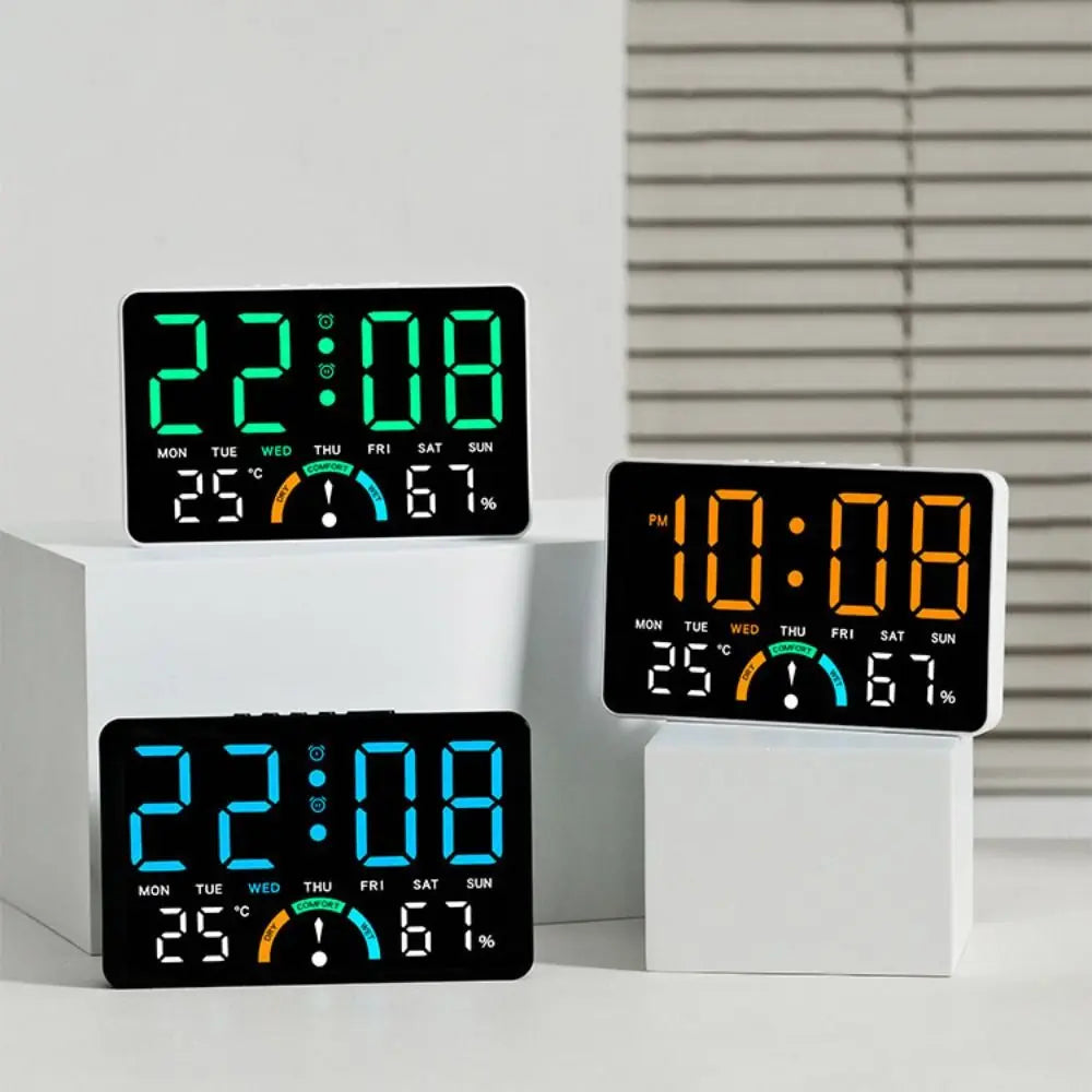 Horloge Murale Digitale  LED Multifonction Date et Température