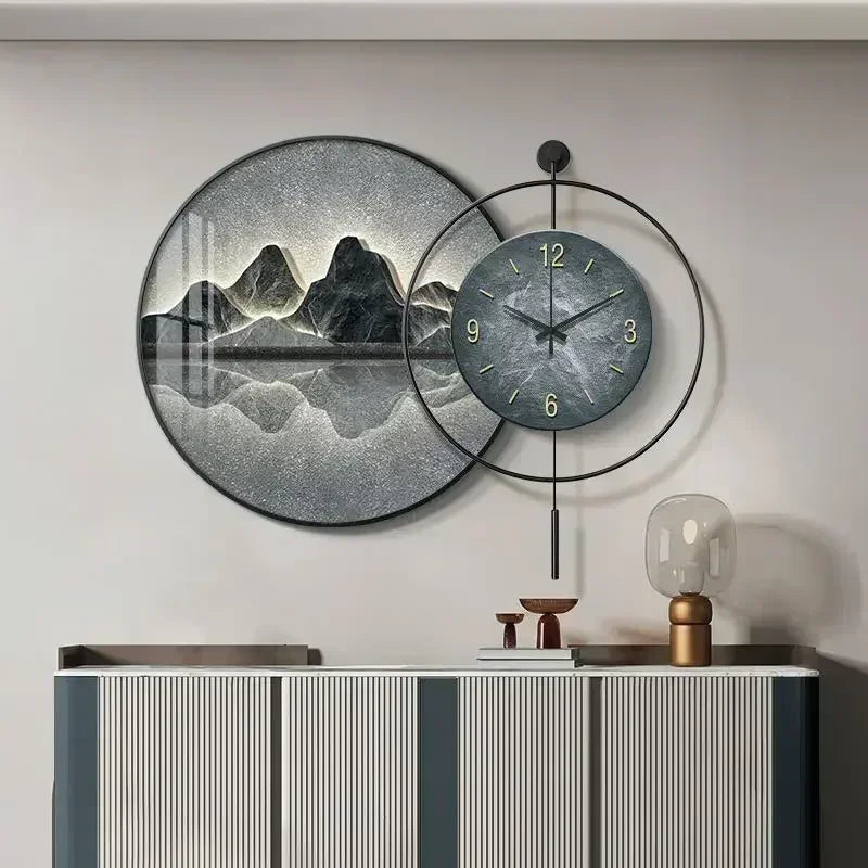 Horloge Décoration Murale  Paysage Montagnes