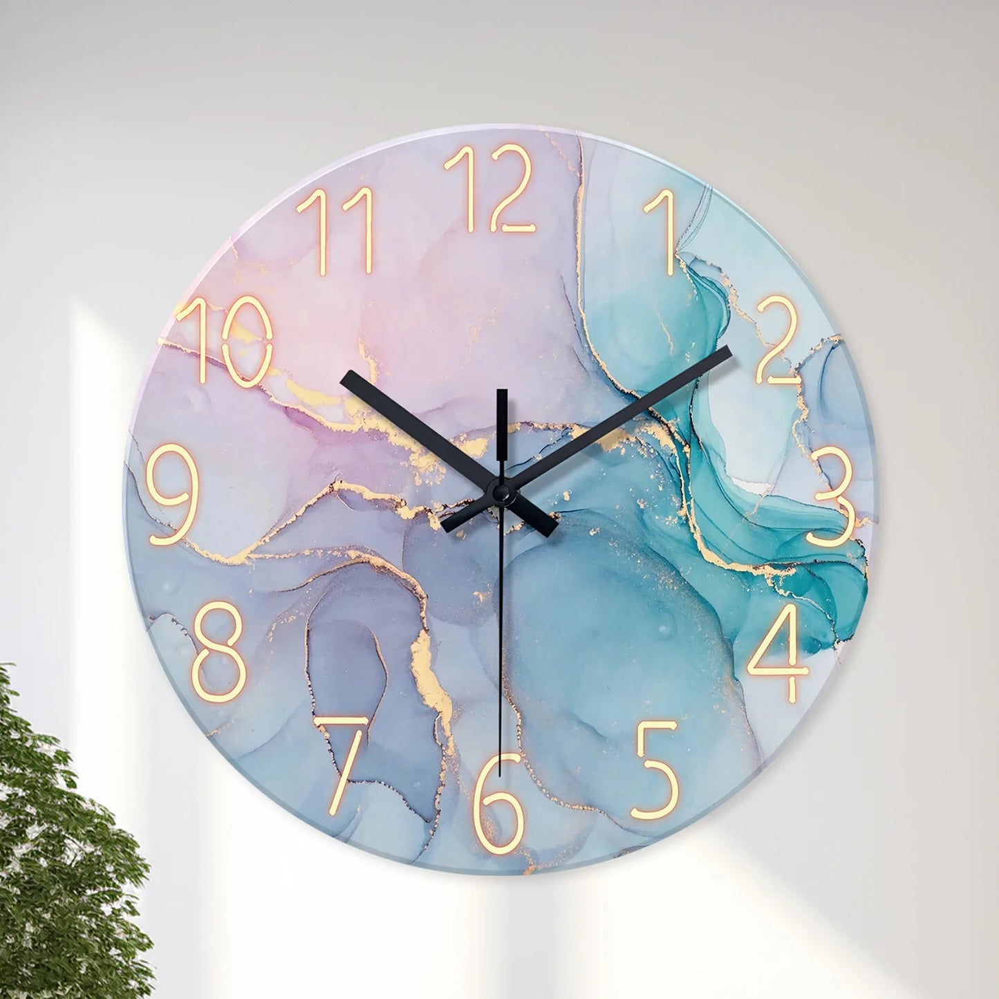 Horloge Murale  Art Abstrait Violet