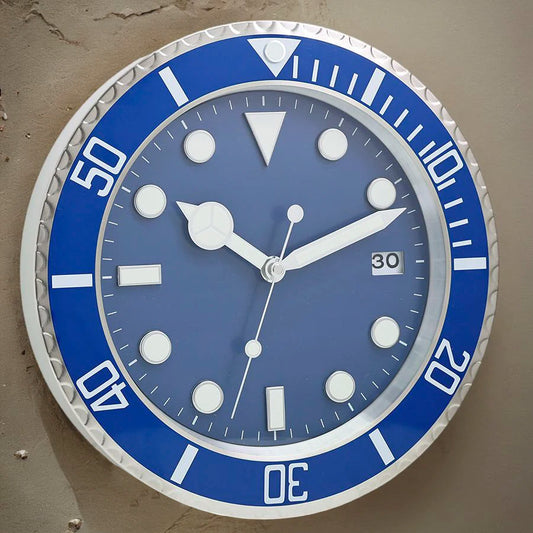Horloge Murale Métal  Design Fluorescent 33cm Sans Piles