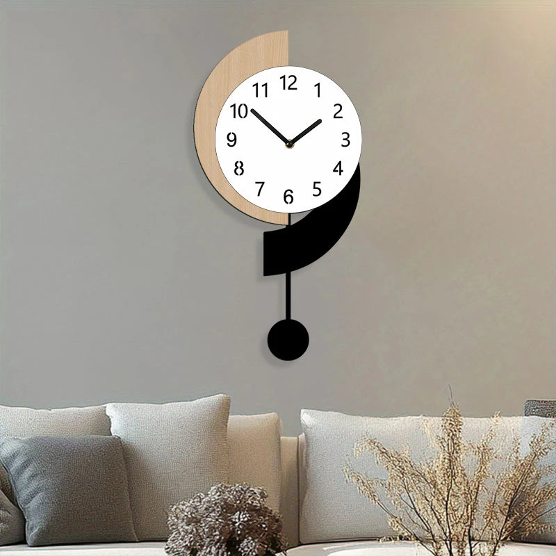 Horloge Murale SilencieuseDesign Moderne avec Balancier Original