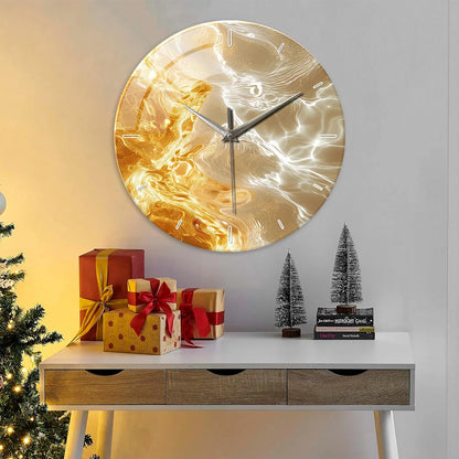 Horloge Murale Design  Art Abstrait Verre Trempé