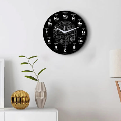 Horloge Murale SilencieuseDesign Périodique Élémentaire