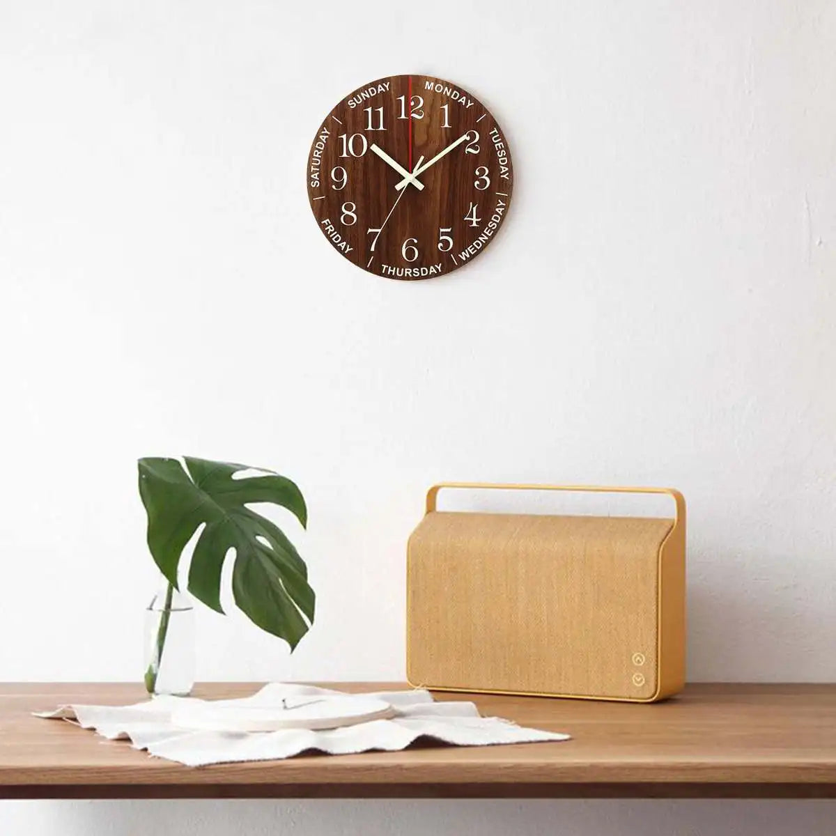 Horloge Sans Tic Tac Lumineuse Bois Style Nordique