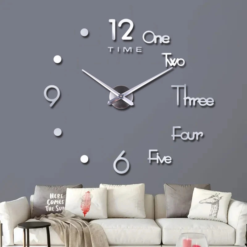 Horloge ModerneDesign Sans Cadre en Acrylique