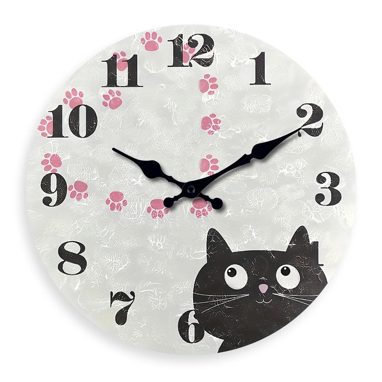 Horloge Chat Noir  Empreinte Cœur