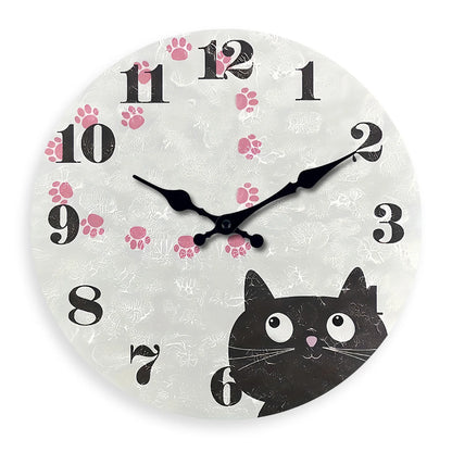 Horloge Chat Noir  Empreinte Cœur