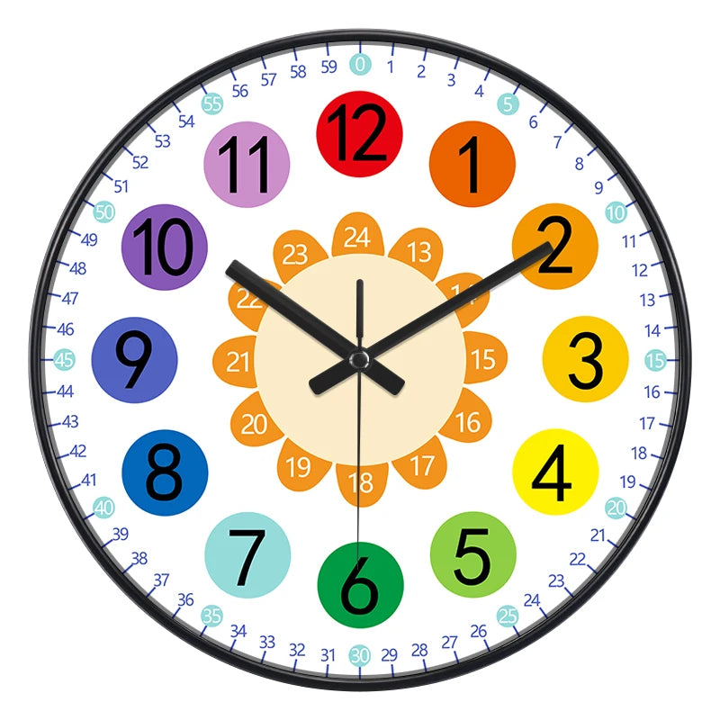 Horloge Murale Silencieuse  Éducation Enfant Non Ticking