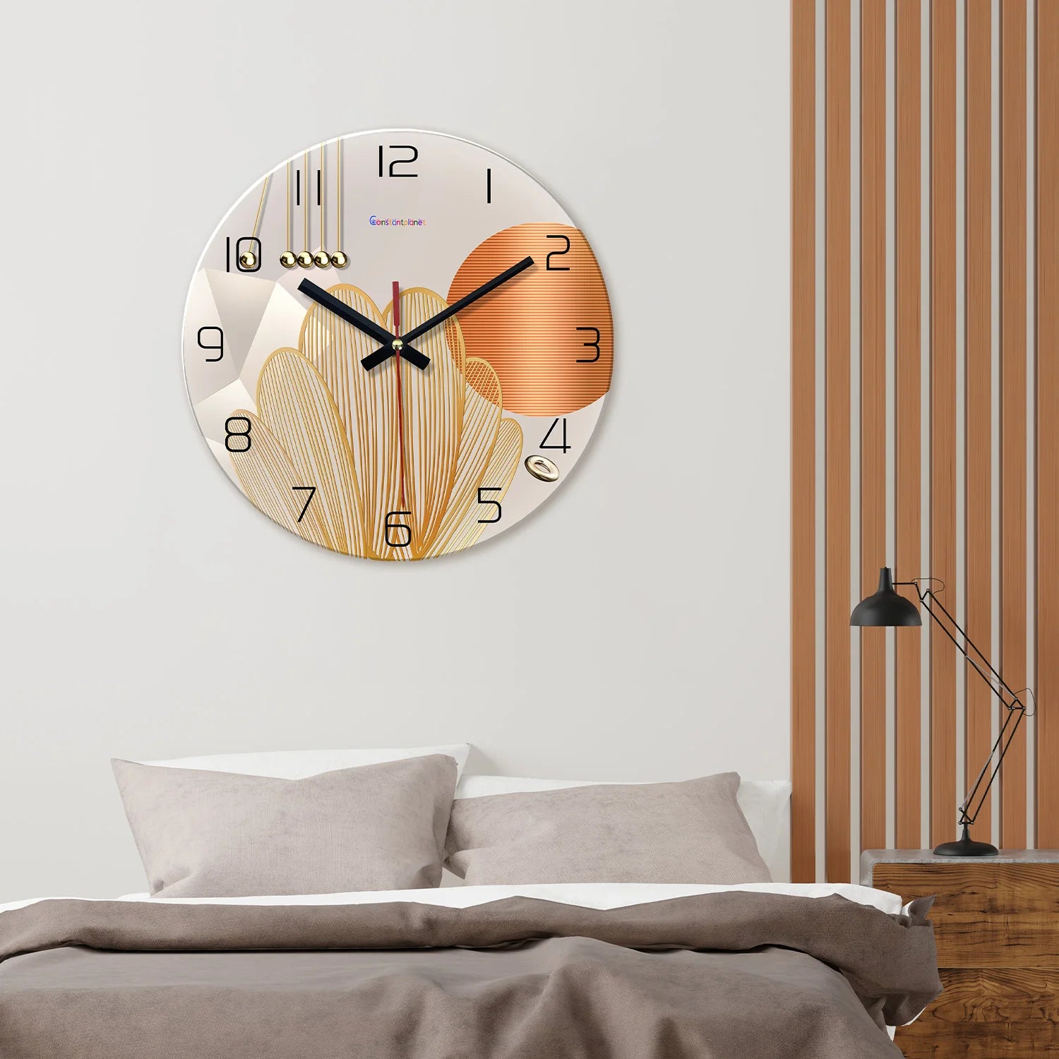 Horloge Murale Design  Géométrie Abstraite