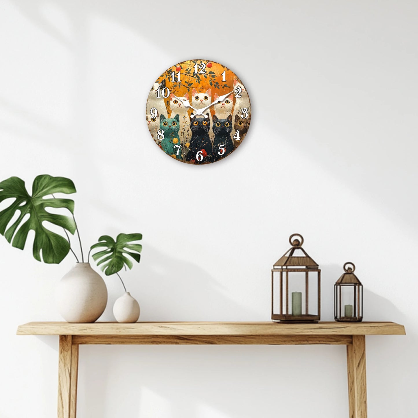 Horloge chat  Couleur d'Automne