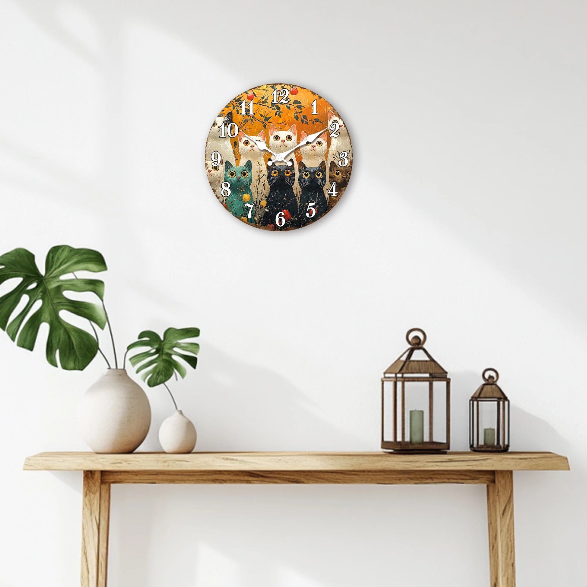 Horloge chat  Couleur d'Automne