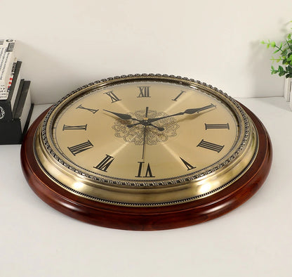 Horloge Murale Silencieuse  Métal Doré Style Nordique Vintage