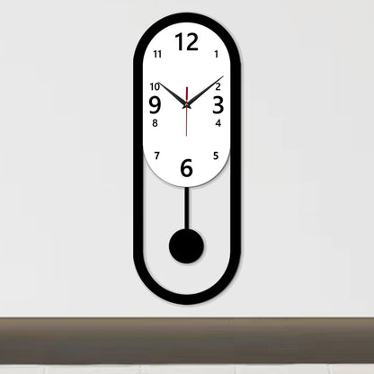 Horloge Murale SilencieuseDesign Ovale Moderne