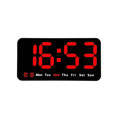 Horloge Murale Digitale  LED Grande Taille avec Double Alarme