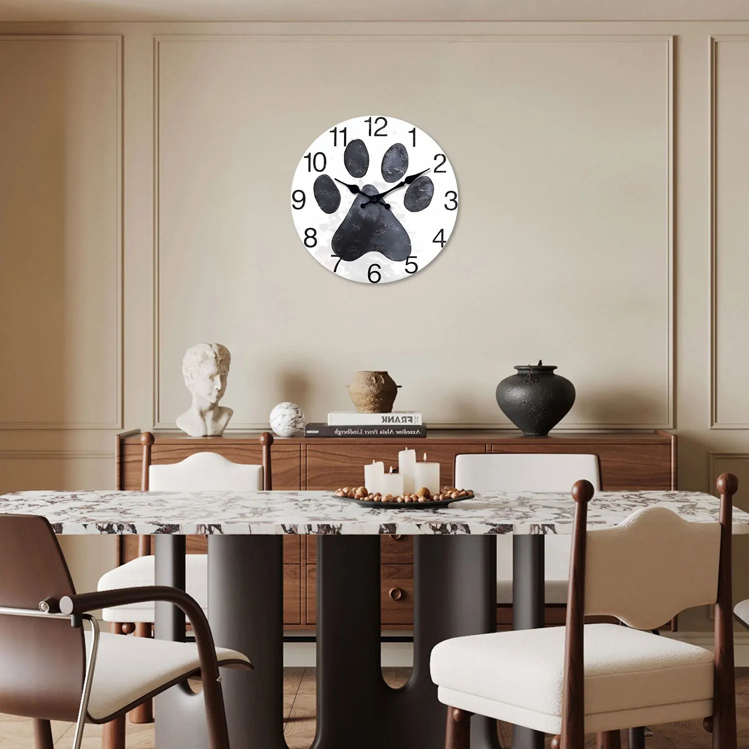 Horloge Chat Patte de Chat Noire — vue 4