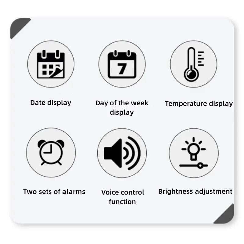 Horloge Murale Digitale  LED Grande Taille avec Double Alarme