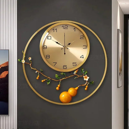 Horloge Murale SilencieuseDesign Asiatique Élégant en Bois