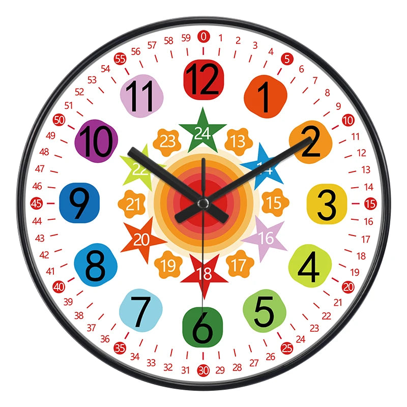 Horloge Murale Silencieuse  Éducation Enfant Non Ticking