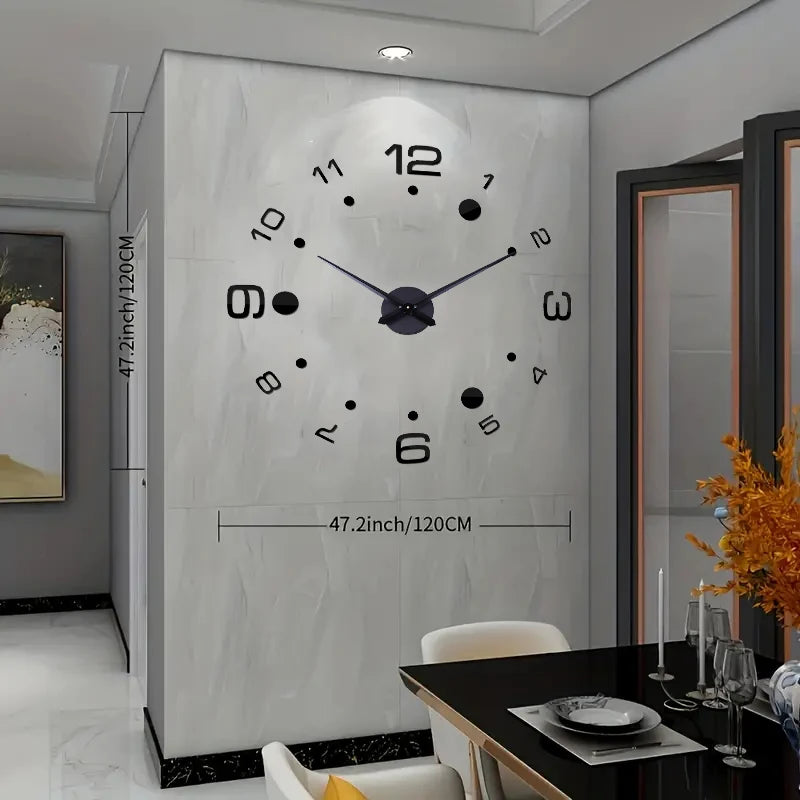 Horloge Murale Silencieuse  Acrylique Effet Miroir Art Design