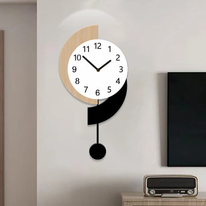 Horloge Murale SilencieuseDesign Moderne avec Balancier Original