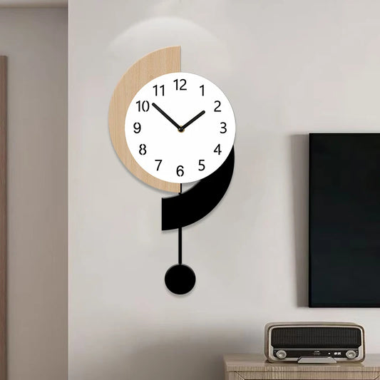 Horloge Murale SilencieuseDesign Moderne avec Balancier Original