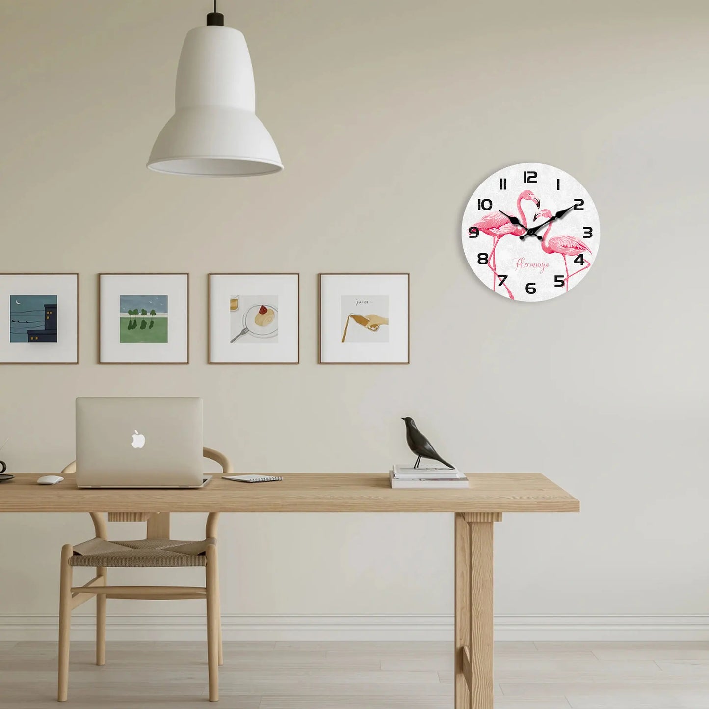 Horloge Murale Design  Flamants Roses
