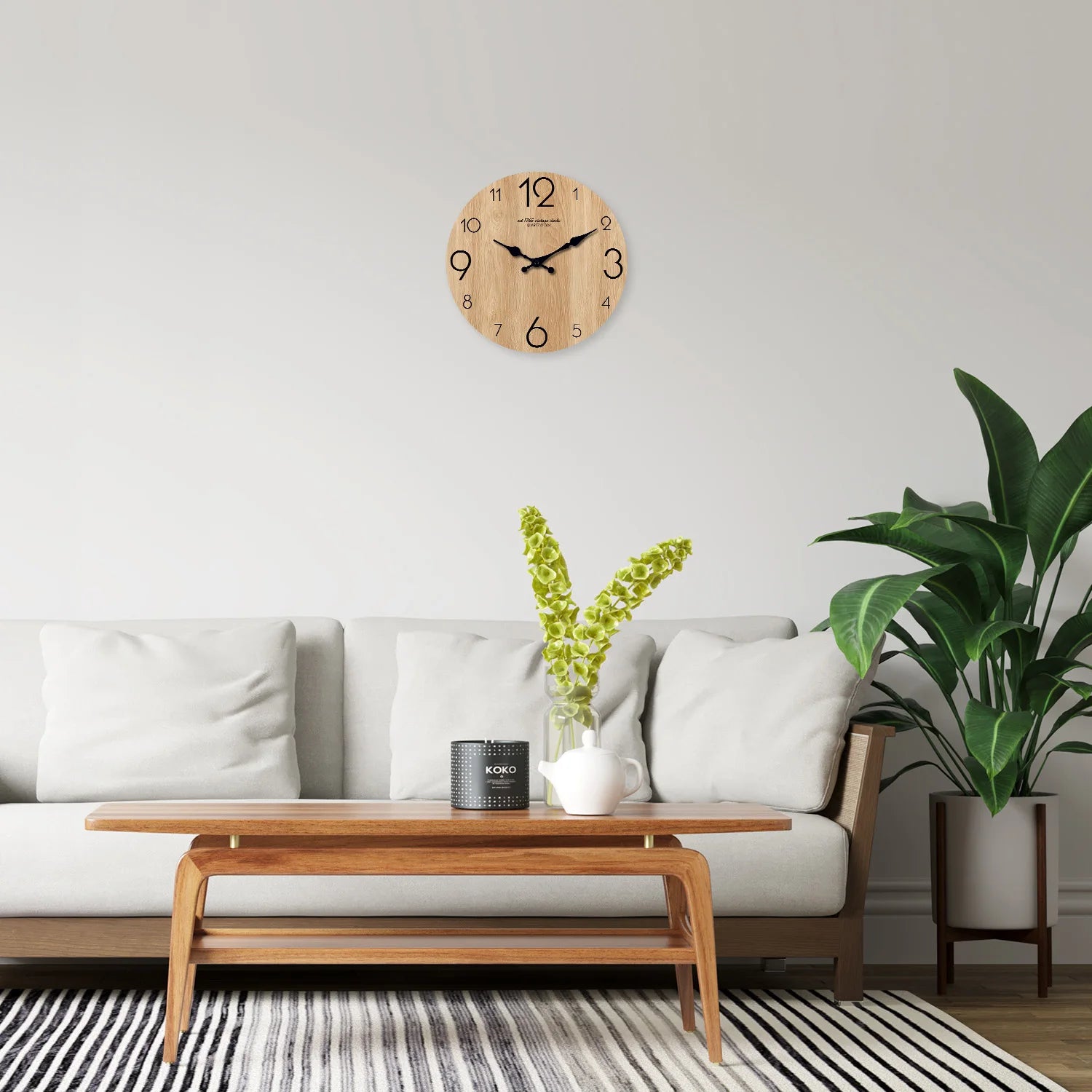 Horloge Murale Bois Grain de Bois Moderne