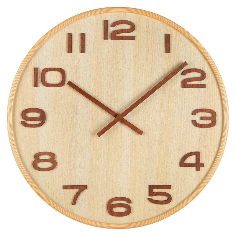 Horloge Murale Moderne  Style Bois Massif