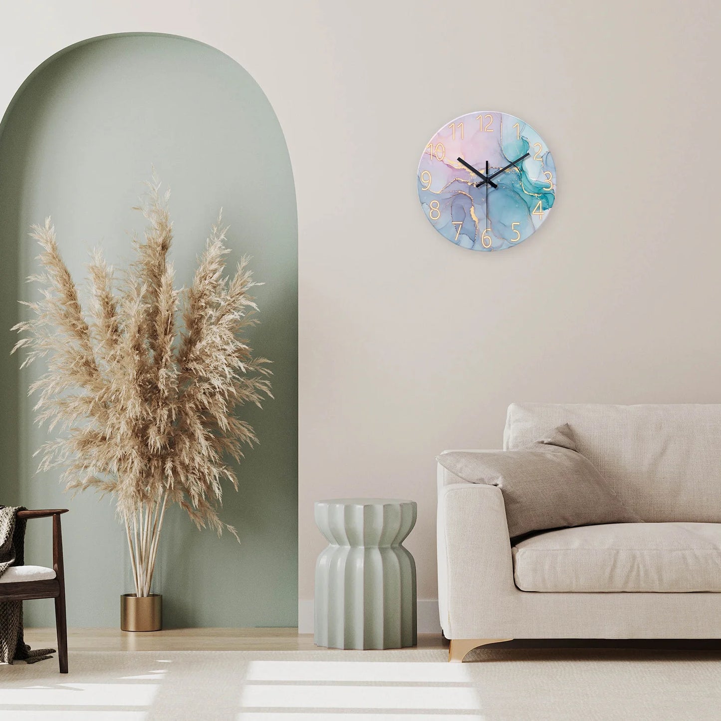 Horloge Murale  Art Abstrait Violet