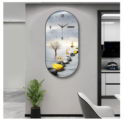 Horloge Murale Silencieuse Style Nordique en Bois Élégant 