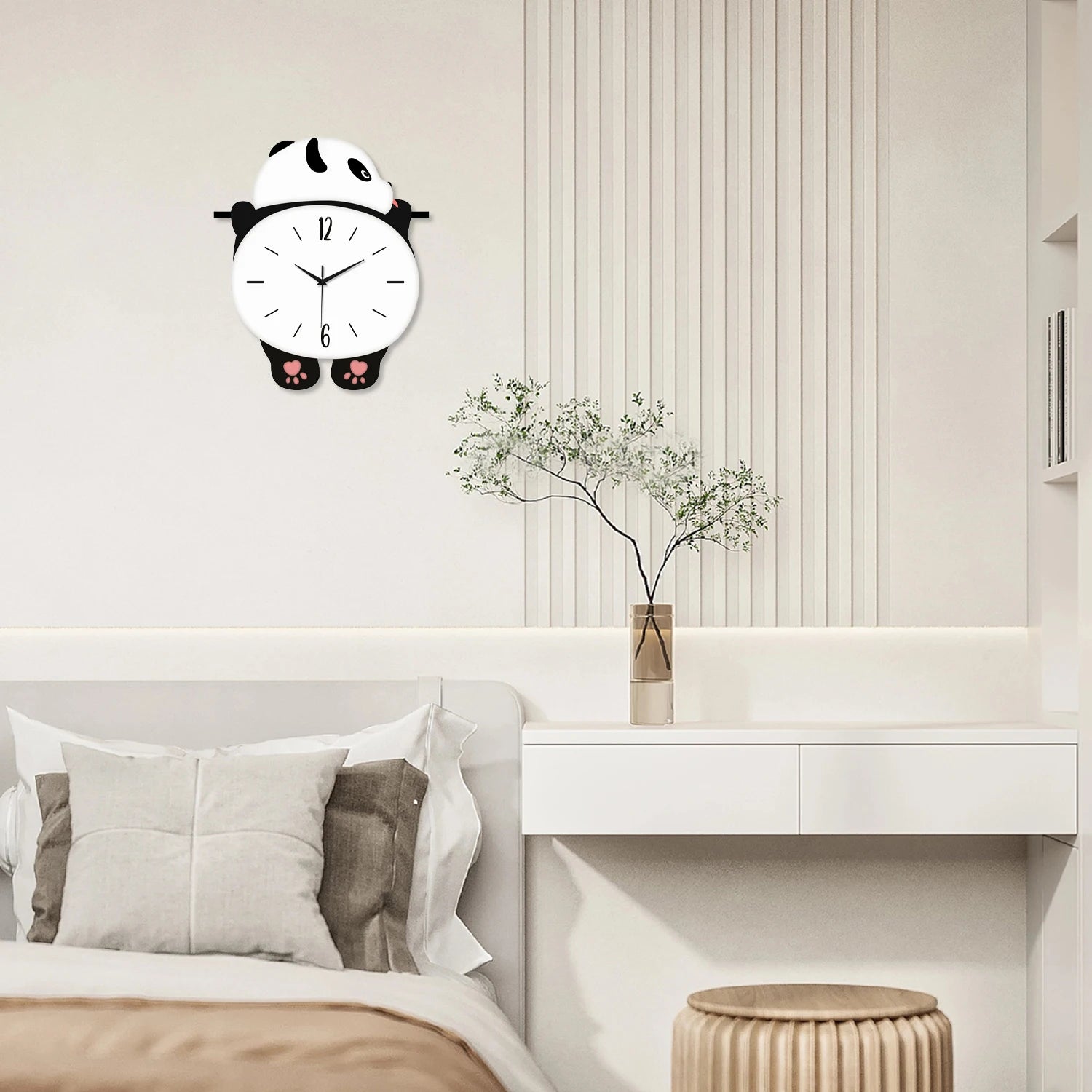 Horloge Pendule Murale Moderne  Panda Rigolo